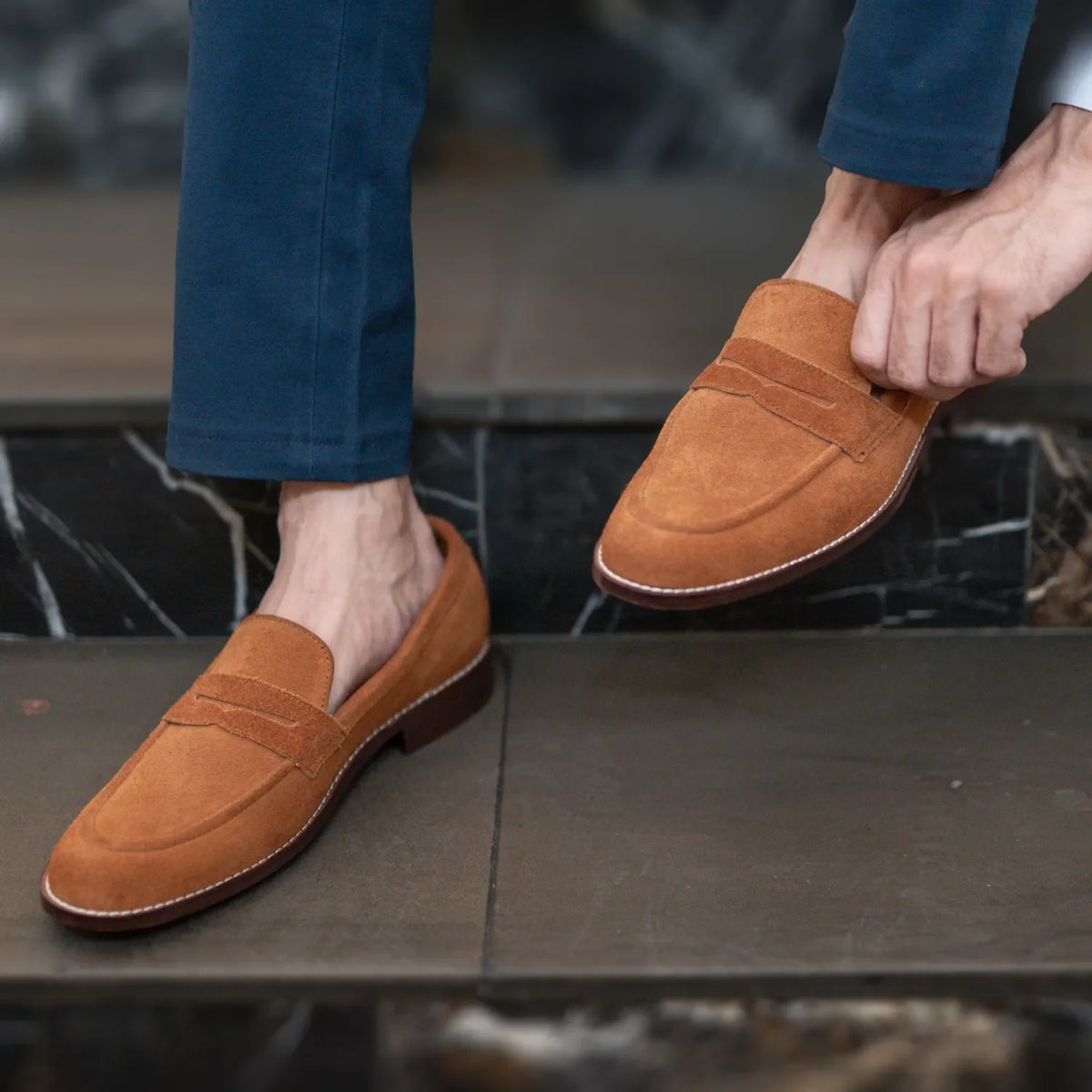 Orlaven Baxton Barna Suede Bőr mokaszin Férfi footwear image 10