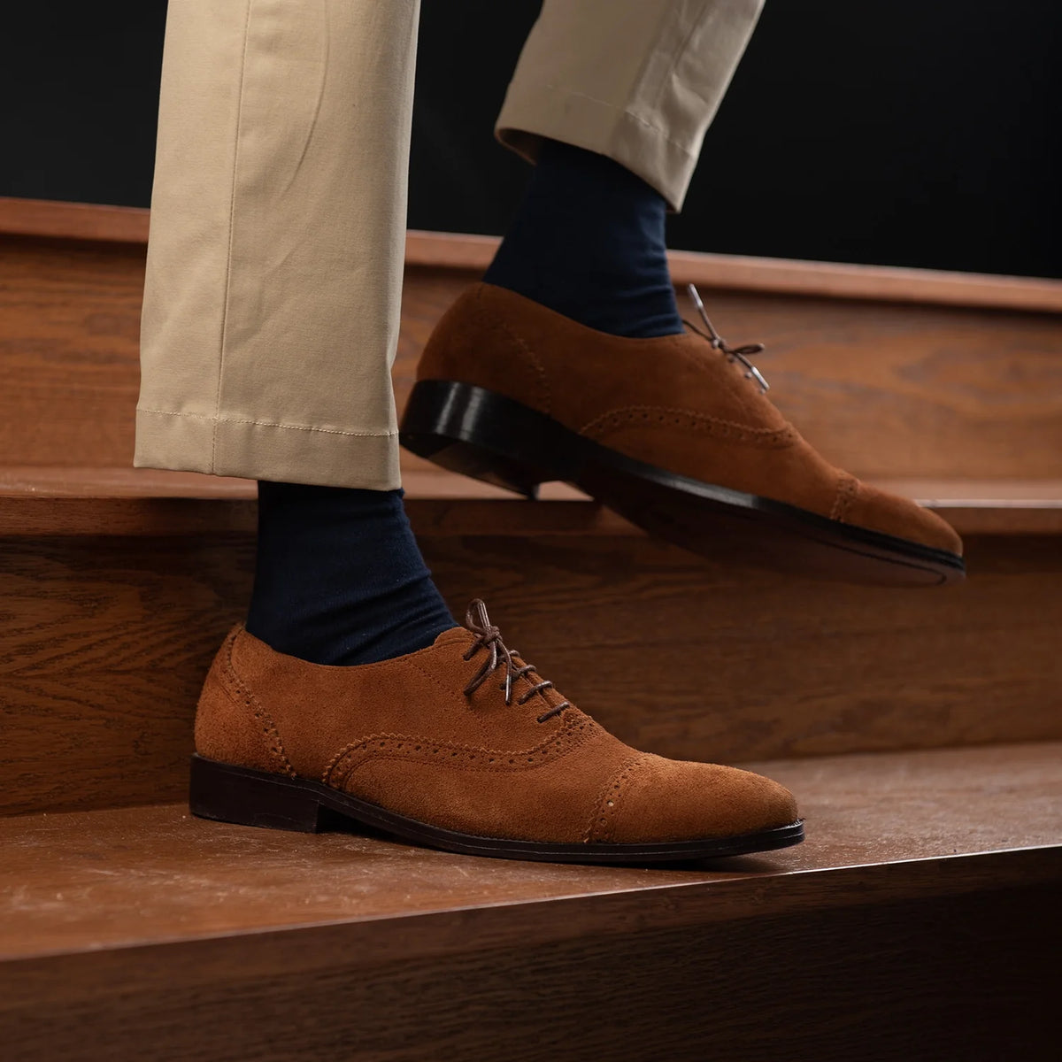 Orlaven Greyson Brogues Oxford Barna Suede Bőrcipők Férfi footwear image 10