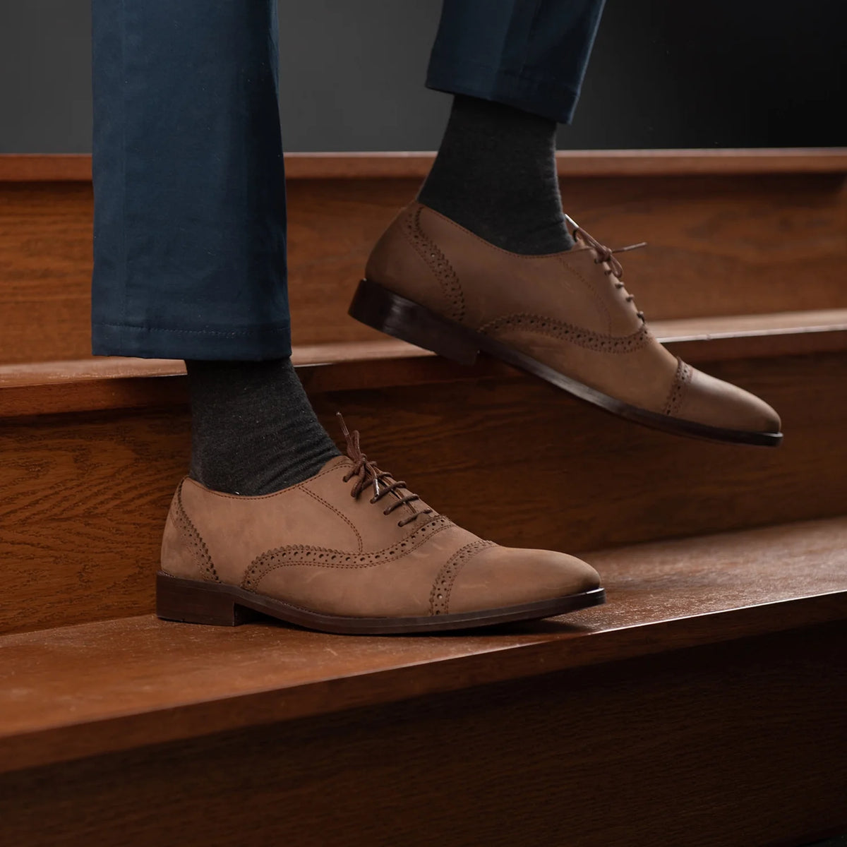 Orlaven Greyson Brogues Oxford Oil Pull-up Barna Bőrcipők Férfi footwear image 10
