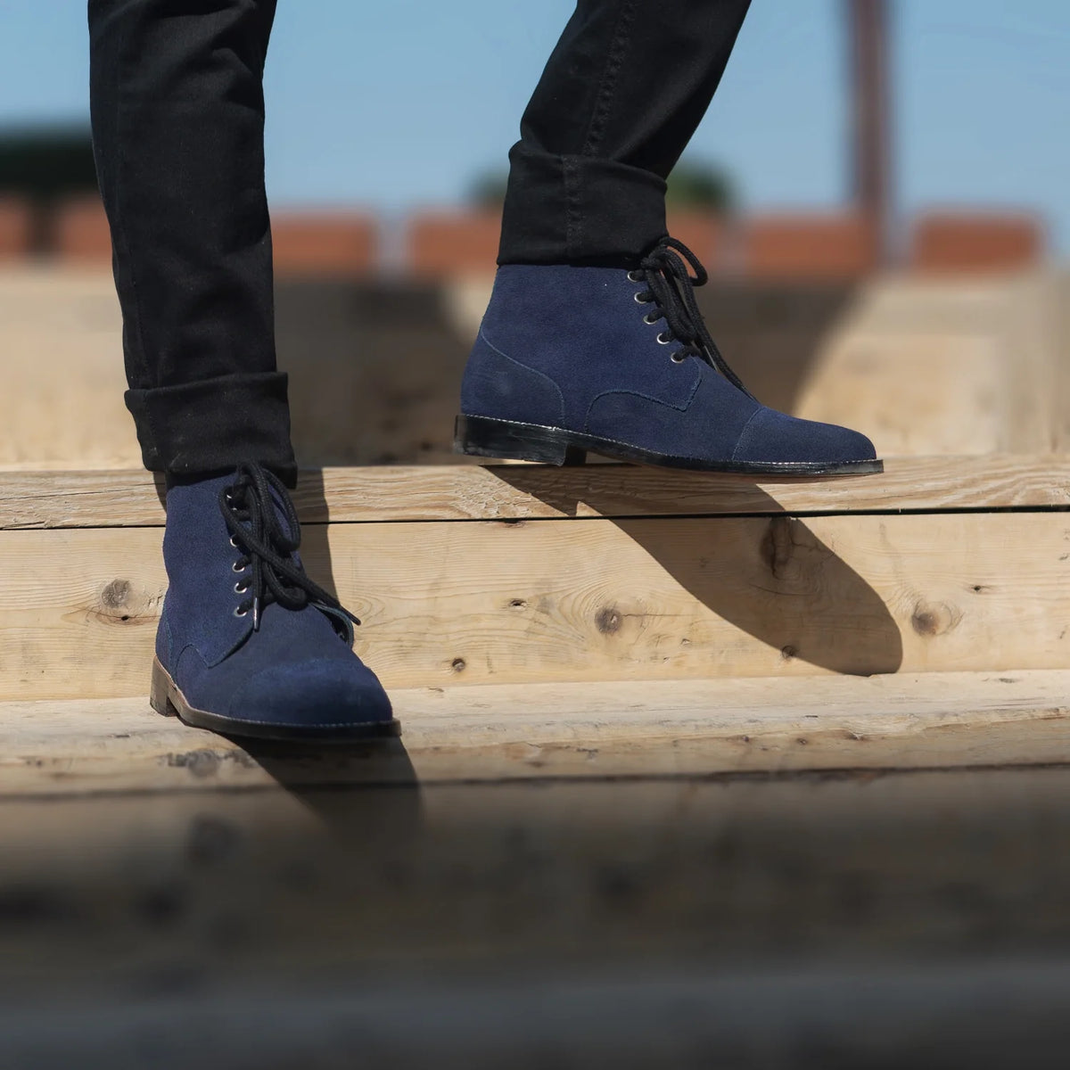 Orlaven Knight Derby Midnight Kék Suede Bőrbakancsok Férfi footwear image 10