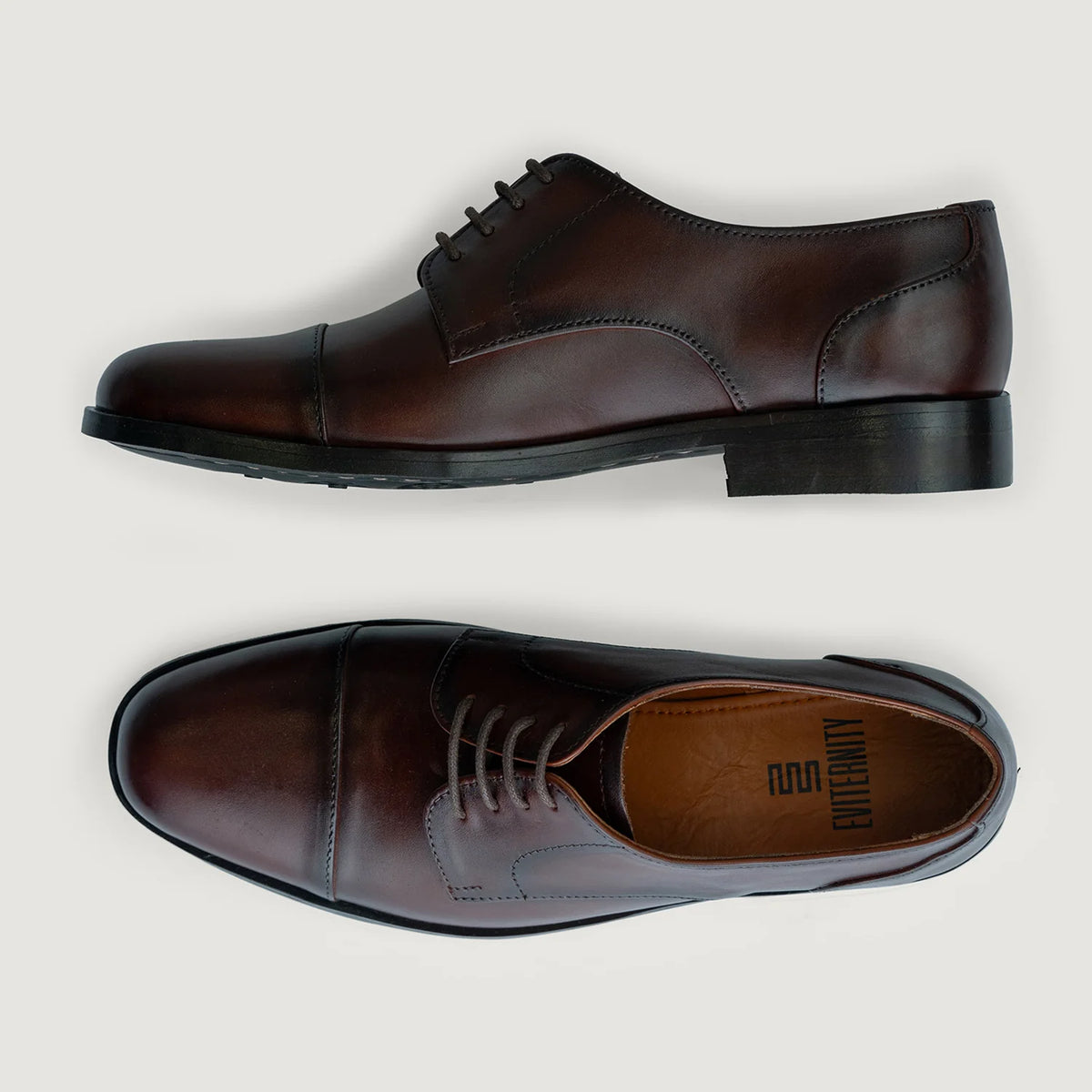 Attorney Derby Brown Leather Shoes For Men - Megerősített sarokkéreg és dupla precíziós varrás