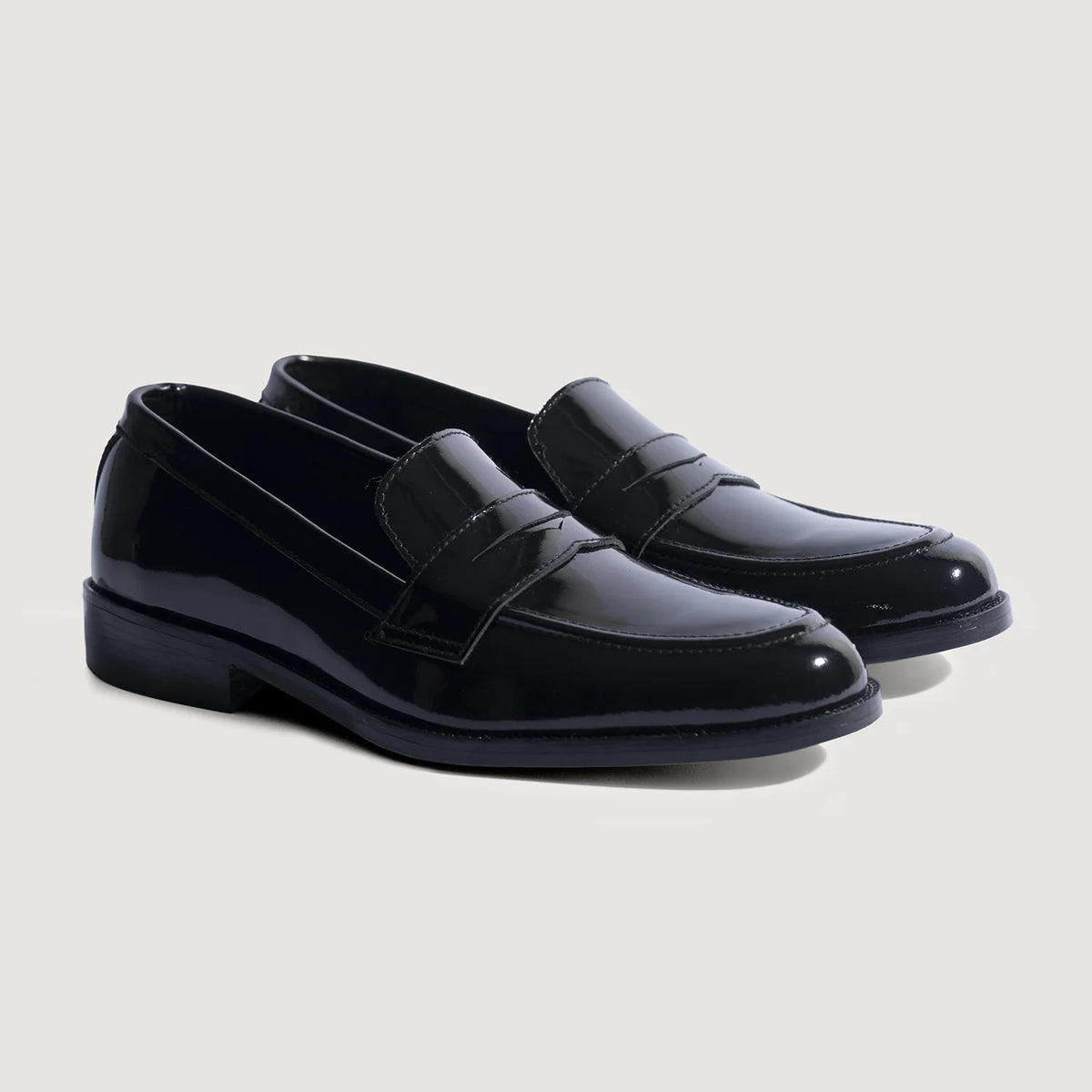 Baxton Fekete Patent Bőr mokaszin Férfi For Men in Patent Black Full-Grain Leather - Oldalnézet | Online vásárlás