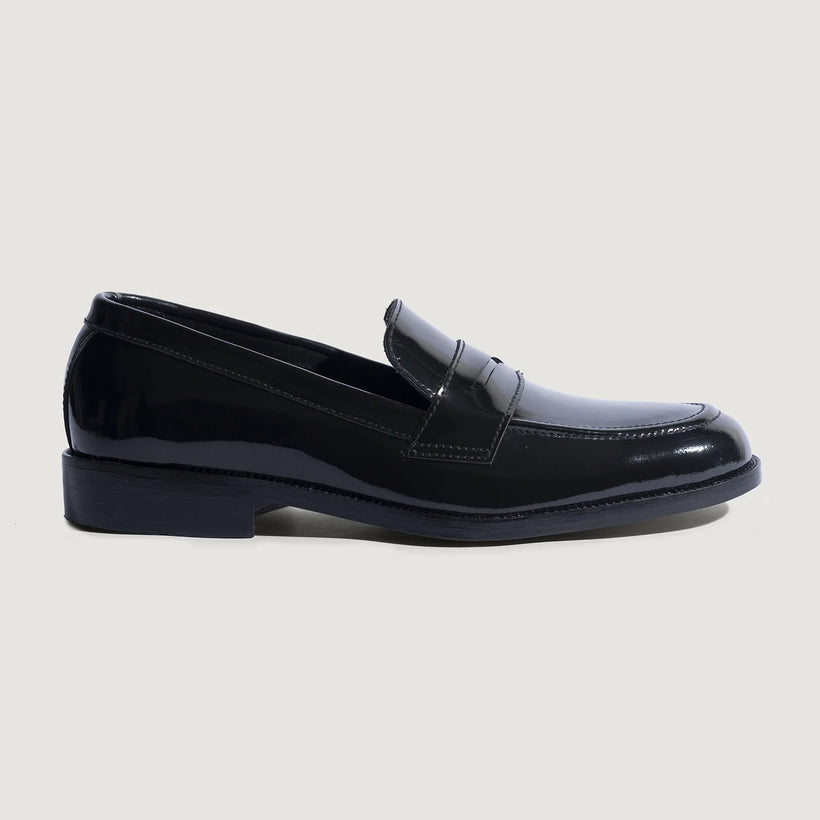 Baxton Fekete Patent Leather Loafers férfi