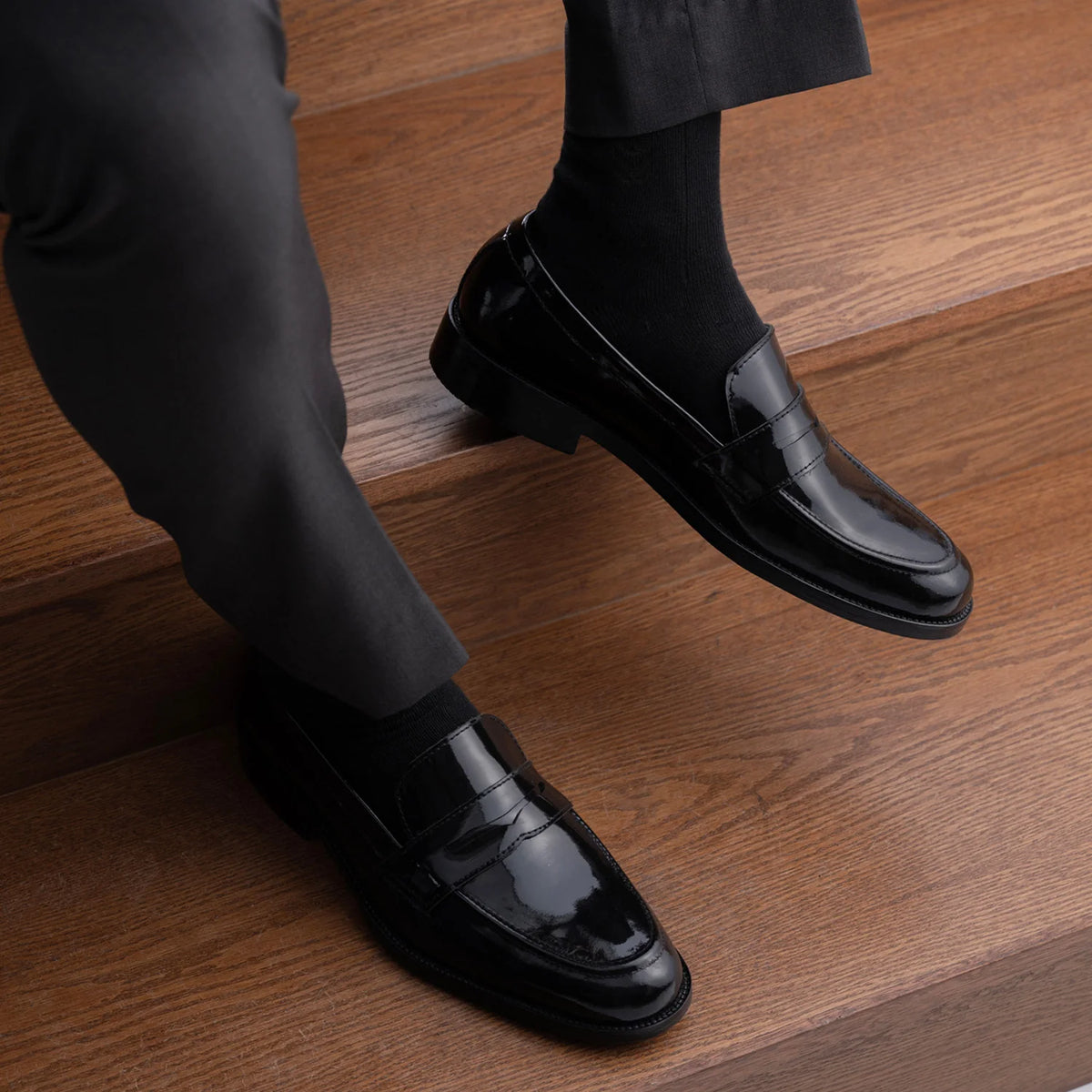 Orlaven Baxton Fekete Patent Bőr mokaszin Férfi footwear image 10