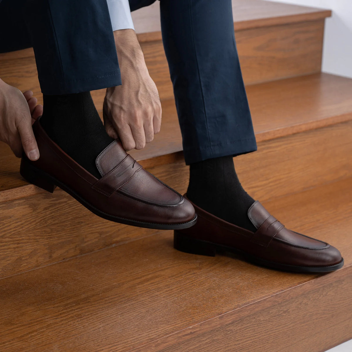 Orlaven Baxton Burnished Barna Bőr mokaszin Férfi footwear image 10