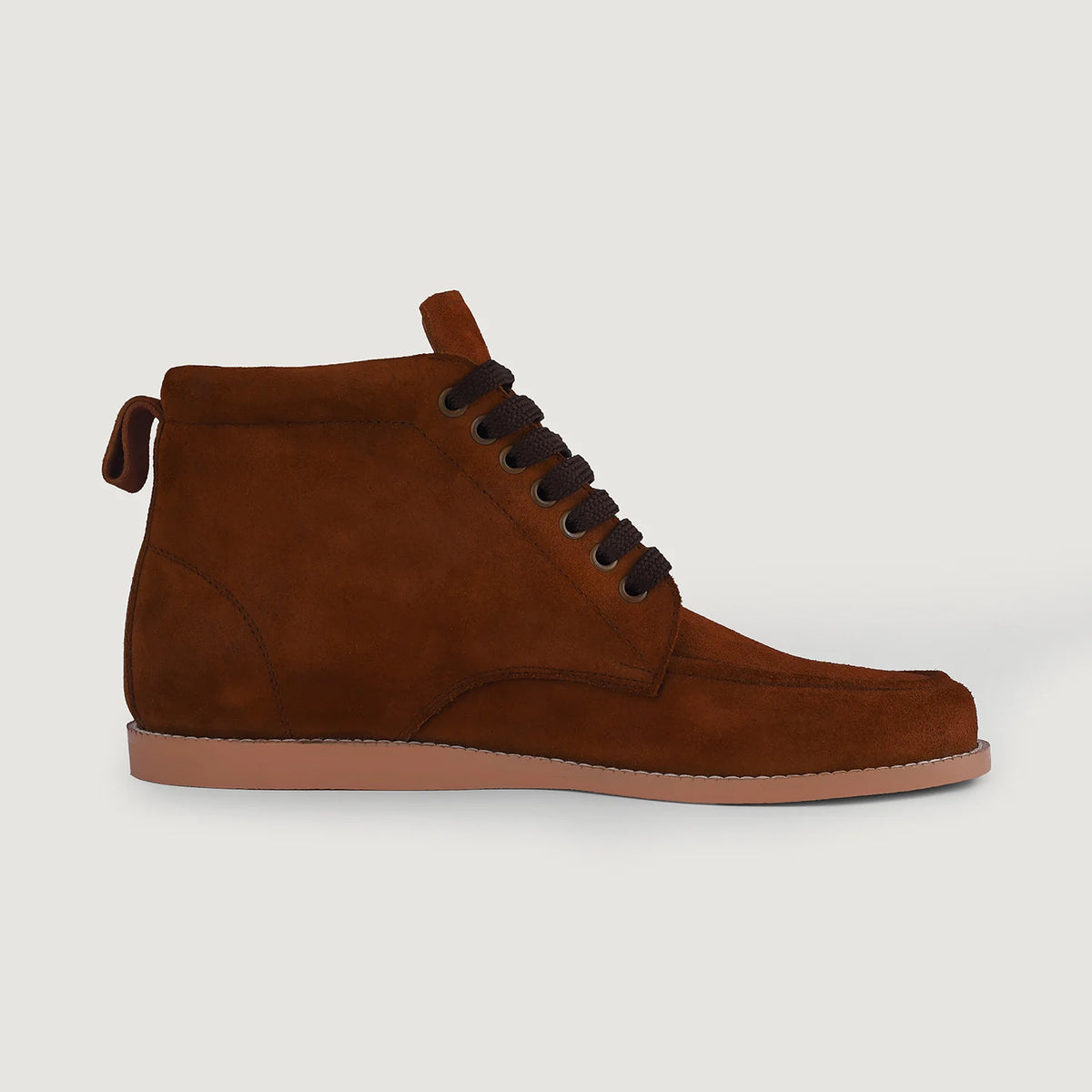 Brown Goatskin Suede Leather Boots - Goodyear varrott talpszerkezet és orr-részlet