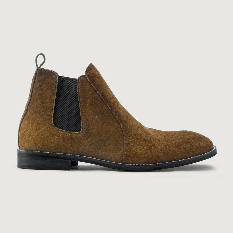 Clarkson Chelsea Barna Suede Leather Boots - StudGuard férfi