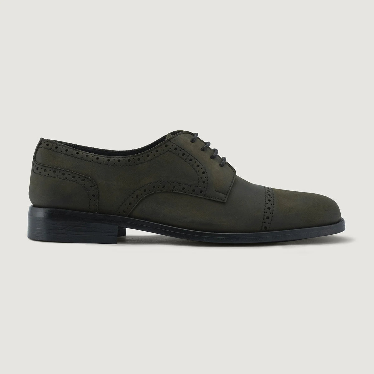 Olive Full-Grain leather Shoes - Goodyear varrott talpszerkezet és orr-részlet