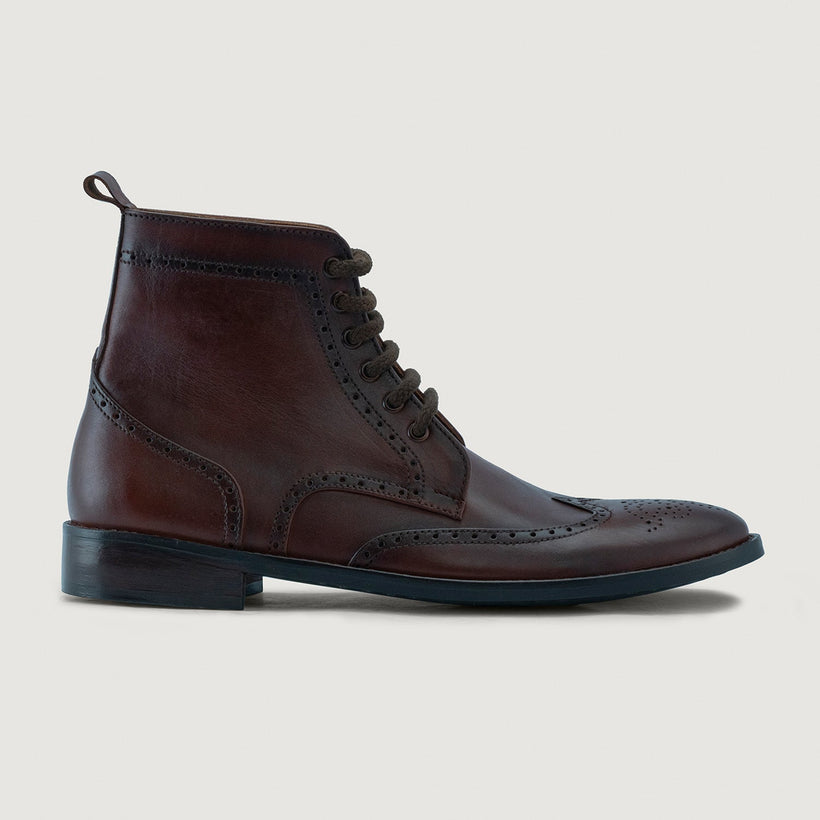 Duster Brogues Derby Barna Burnished Bőrbakancsok - StudGuard Férfi