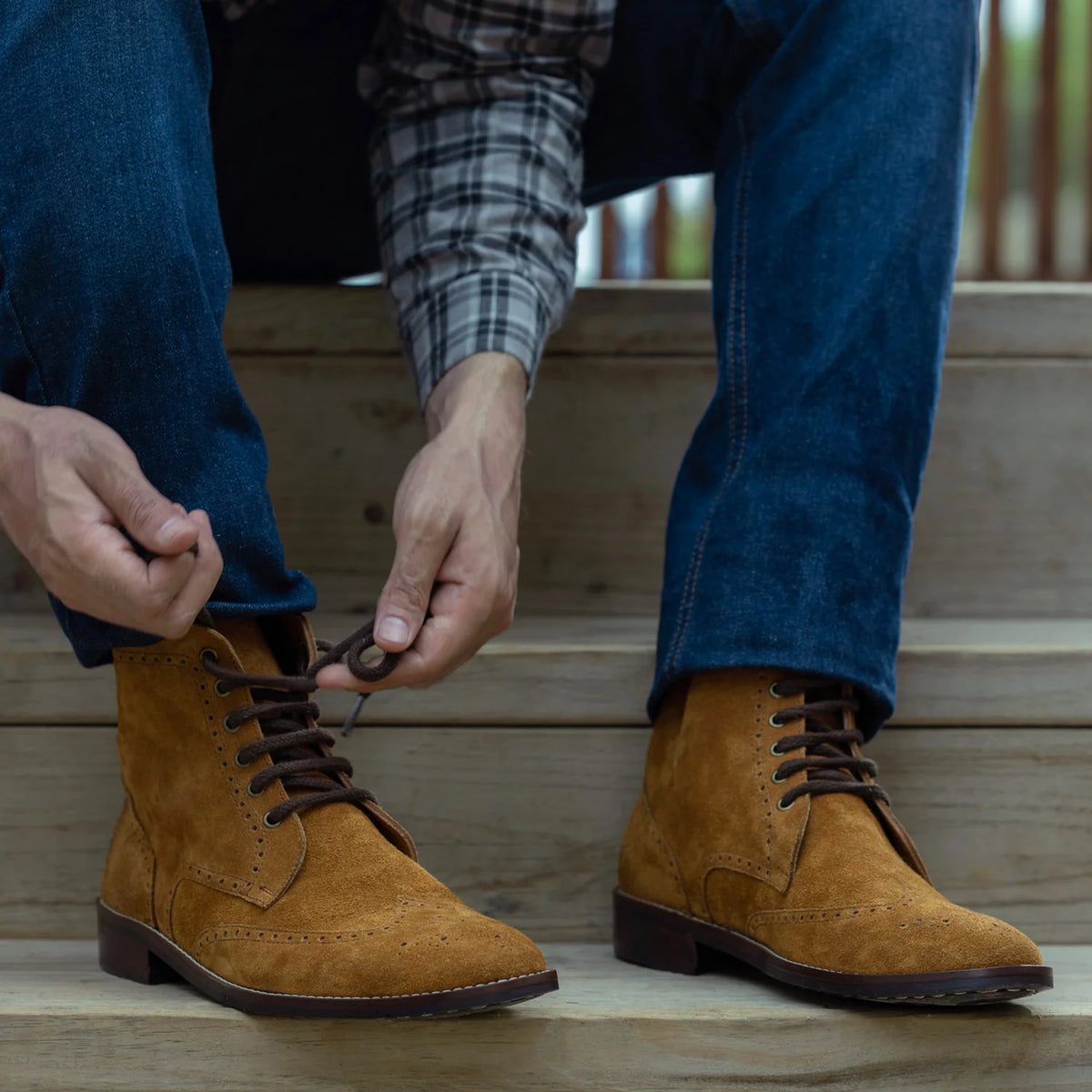 Orlaven Duster Brogues Derby Barna Suede Bőrbakancsok - StudGuard Férfi footwear image 10