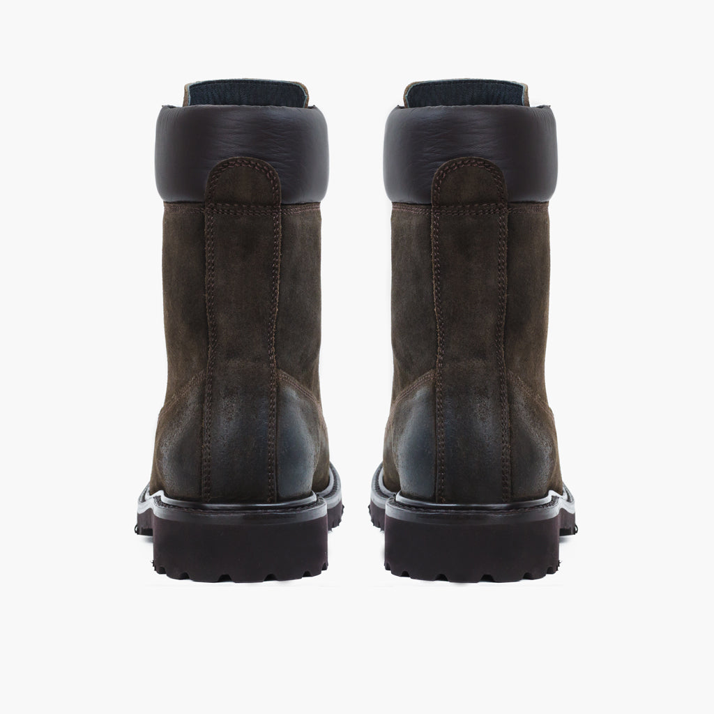 Explorer Dark Olive Suede Bőrbakancsok Férfi - Megerősített sarokkéreg és dupla precíziós varrás