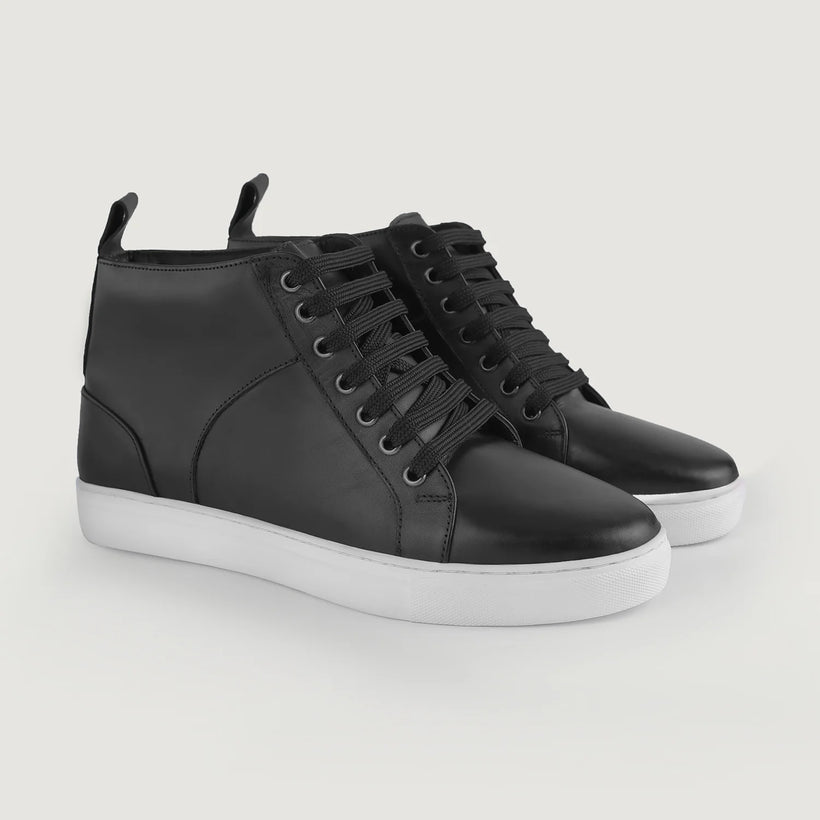 Marty High Top Fekete Bőr sneakerek Férfi