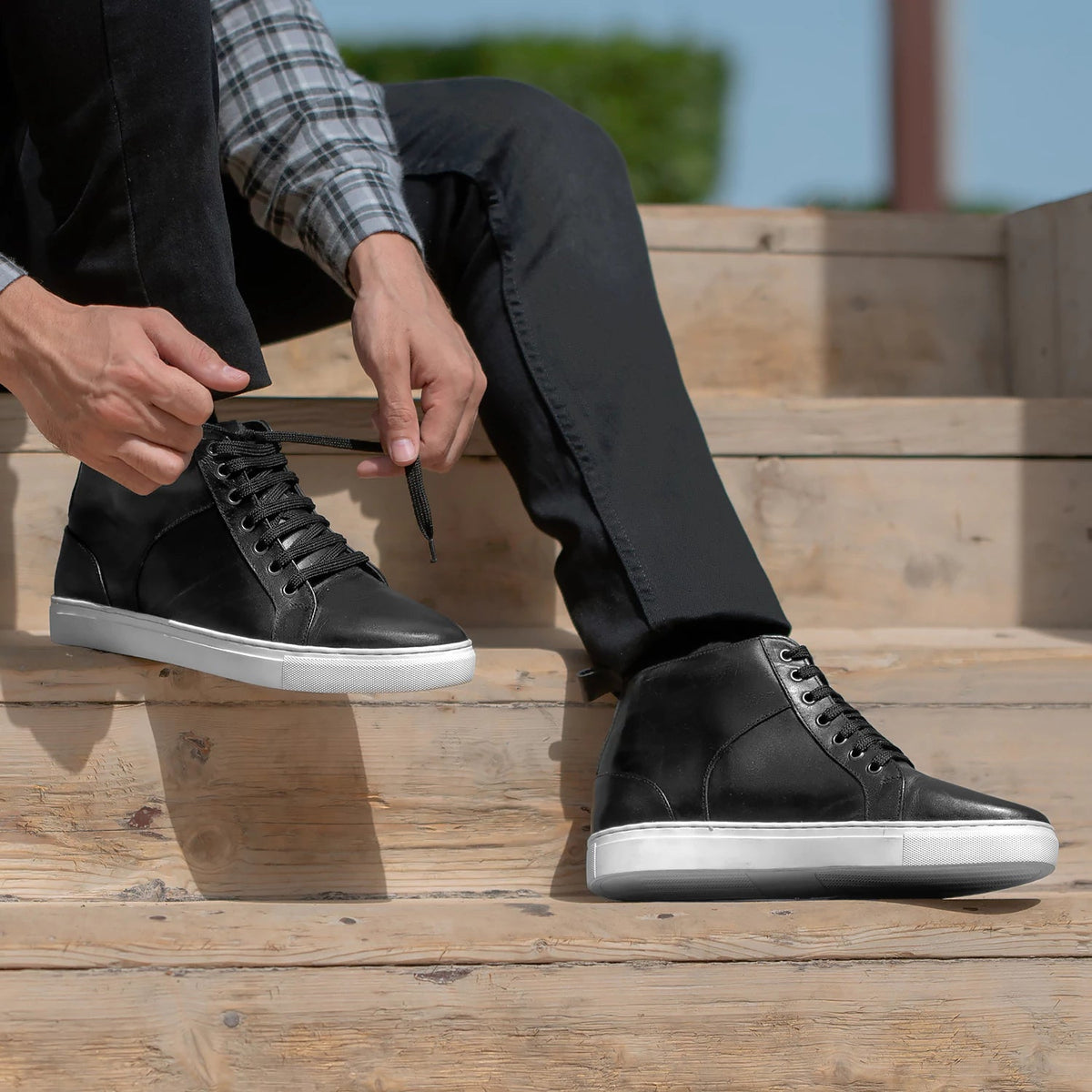 Orlaven Marty High Top Fekete Bőr sneakerek Férfi footwear image 10