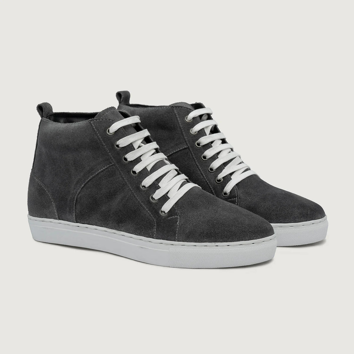 Marty High Top Grey Suede Bőr sneakerek Férfi For Men in Grey Goatskin Suede - Oldalnézet | Online vásárlás