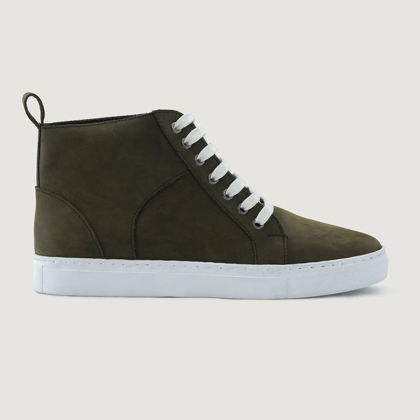 Marty High Top Olive Pullup Bőr sneakerek Férfi