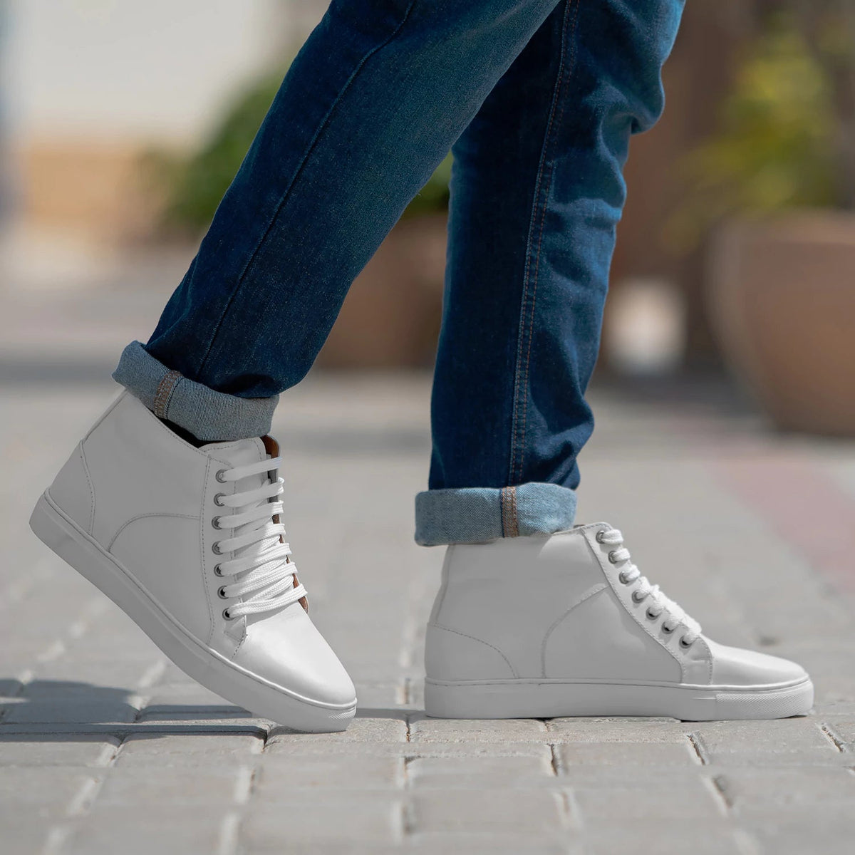 Orlaven Marty High Top White Bőr sneakerek Férfi footwear image 9
