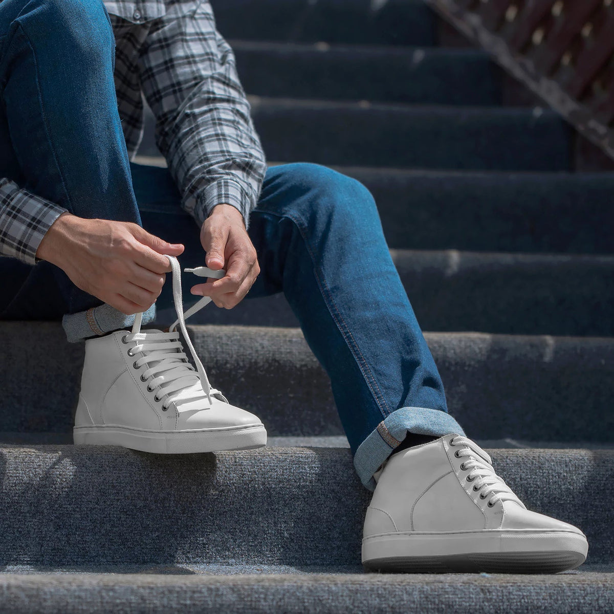 Orlaven Marty High Top White Bőr sneakerek Férfi footwear image 10