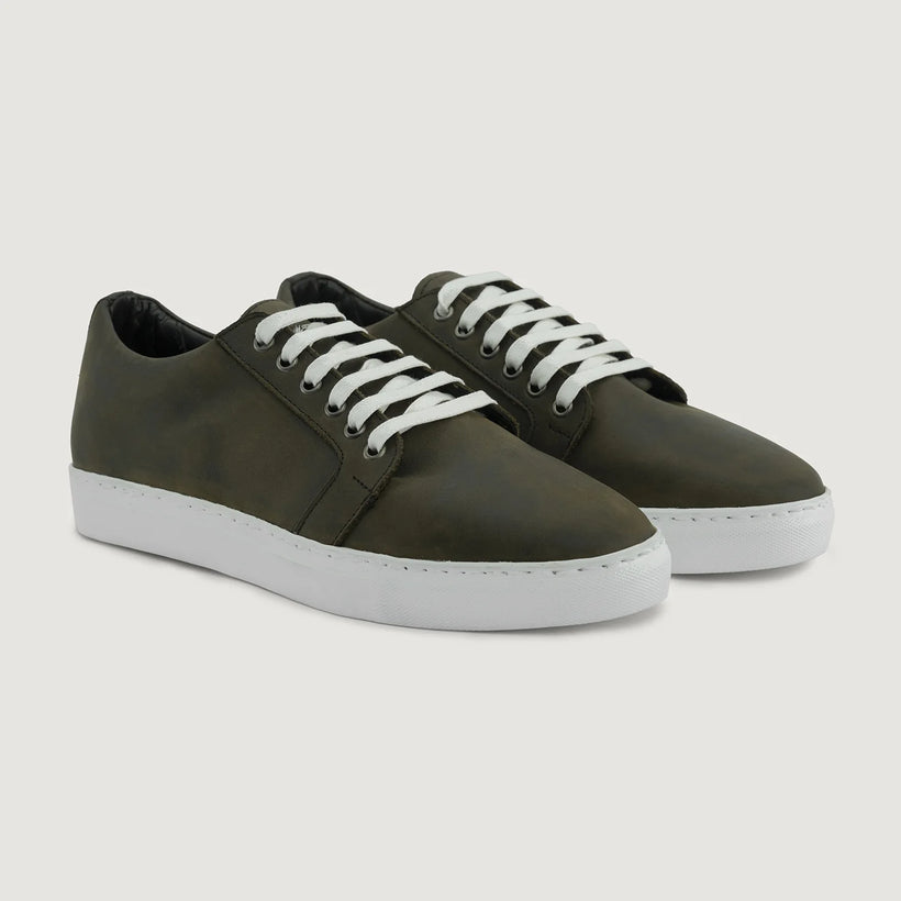 Murphy Low Top Olive Pullup Bőr sneakerek Férfi