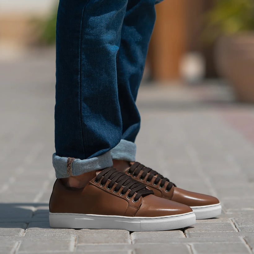 Murphy Low Top Világosbarna Bőr sneakerek Férfi
