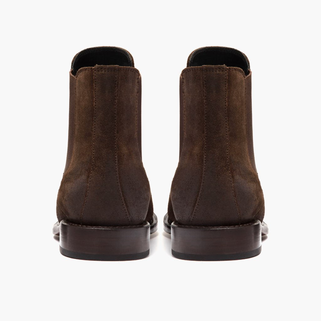 High-Traction Rubber Outsole & Lug Tread Pattern on Cavalier Dark Barna Bőrbakancsok Férfi