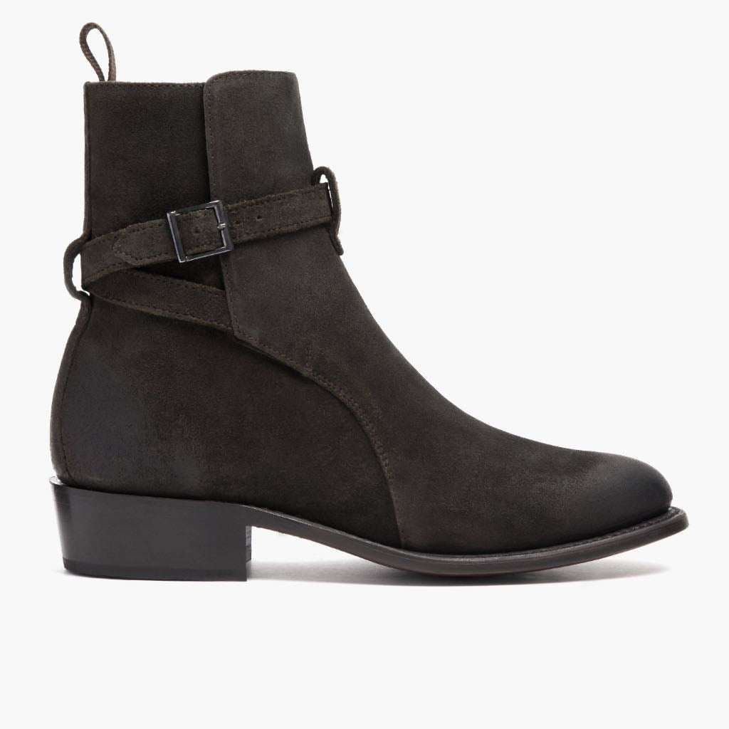 Olive Full-Grain leather Boots - Goodyear varrott talpszerkezet és orr-részlet