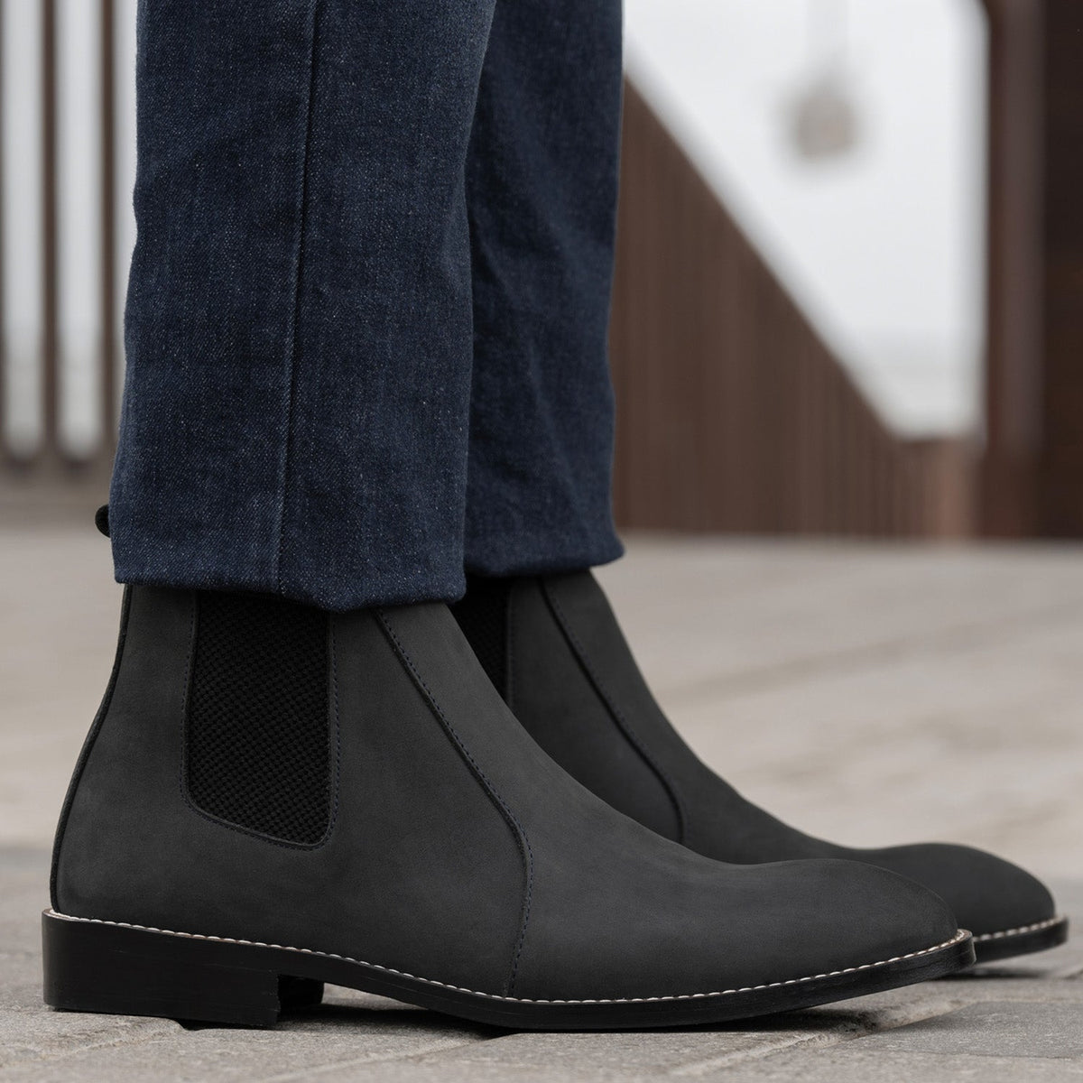 Orlaven Clarkson Chelsea Grey Nubuck Bőrbakancsok - StudGuard Férfi footwear image 10