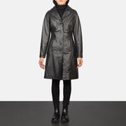 
Alexis Fekete Single Breasted Bőrkabát Női in Black Cowhide Leather - Elölnézet & testre szabott sziluett | Online vásárlás