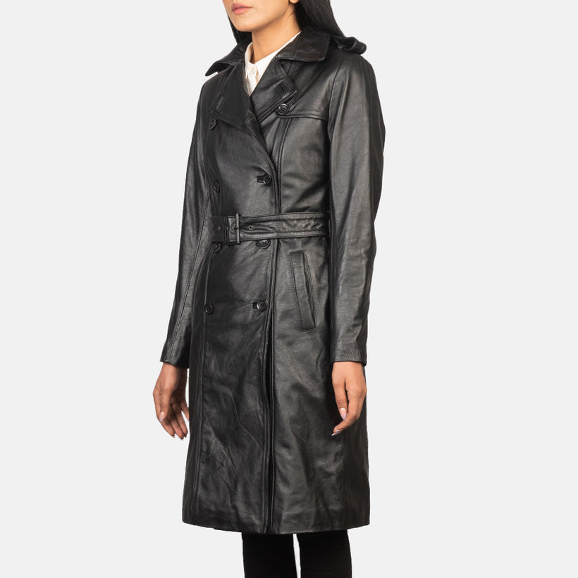 Alice Fekete Double-Breasted Leather Coat női