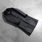 
Open Hem & Hem Craftsmanship Construction Detail on Alina Shearling Fekete Bőrkabát Női