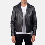 
Allaric Alley Black Leather Biker Jacket in Black Cowhide Leather - Elölnézet & testre szabott sziluett | Online vásárlás