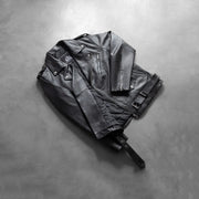
Kézműves szegélykialakítás Allaric Alley Black Leather Biker Jacket
