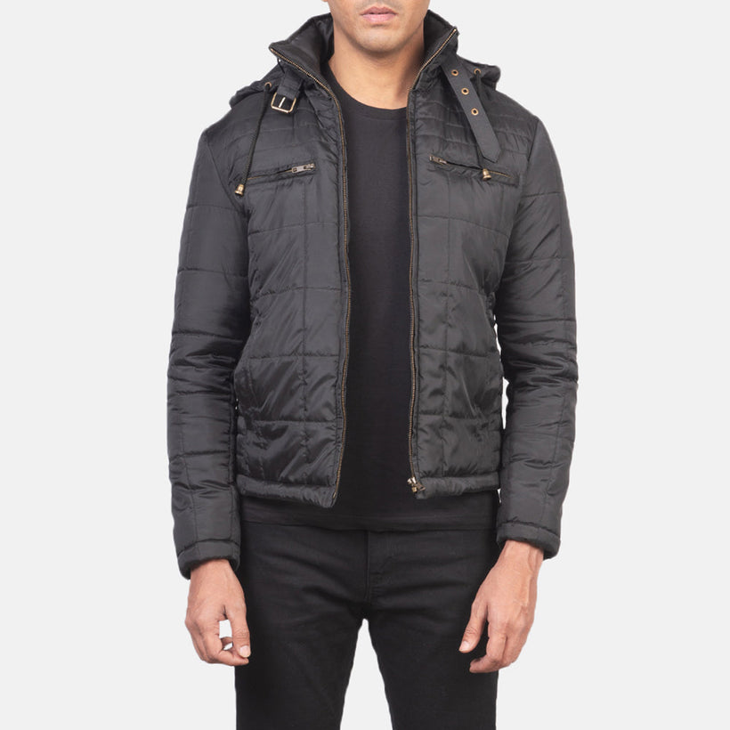 Alps Quilted Fekete Hooded Windbreaker Bőrdzseki férfi