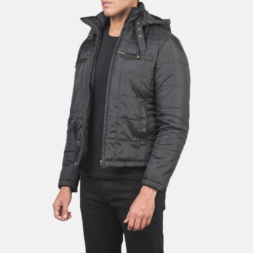Alps Quilted Fekete Hooded Windbreaker Bőrdzseki férfi