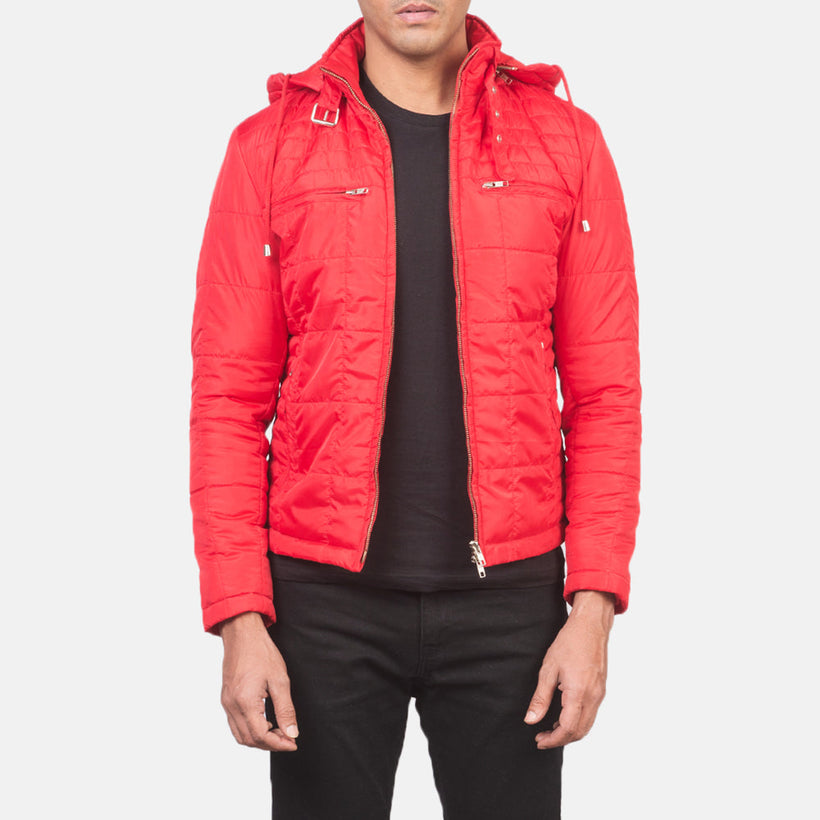 Alps Quilted Piros Hooded Windbreaker Bőrdzseki férfi