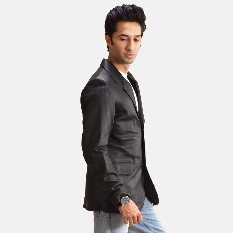 Alyson Fekete Leather Blazer férfi