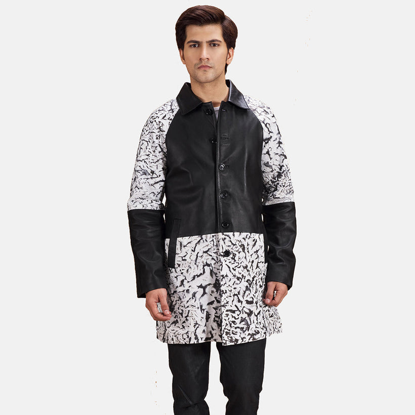 Artistry Fekete Dye Leather Coat férfi