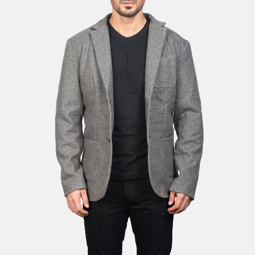 Borges Grey Wool Blazer férfi
