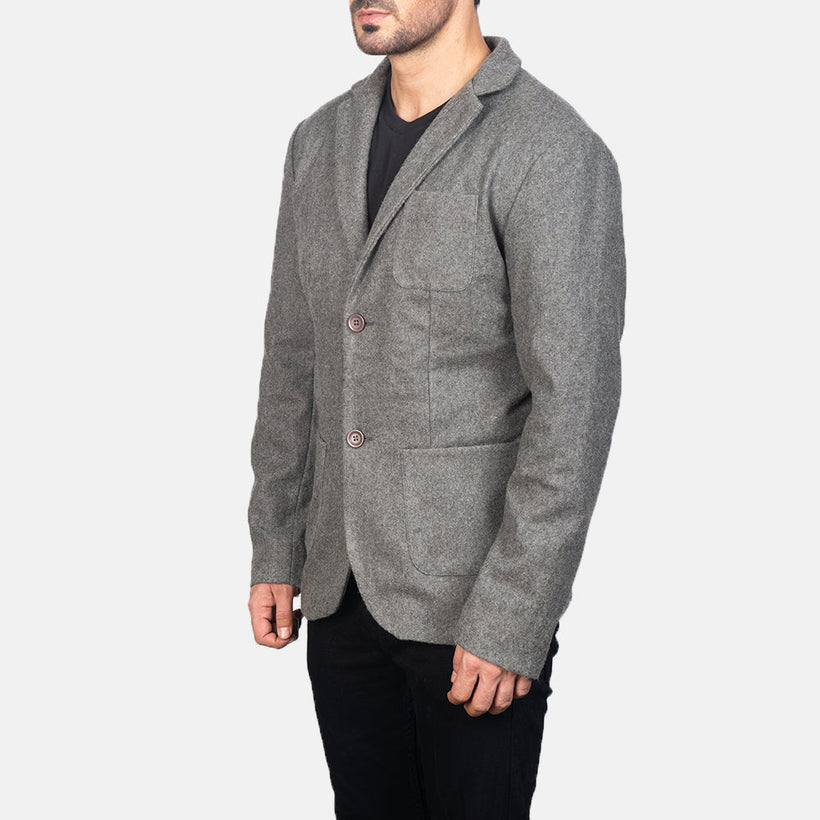 Borges Grey Wool Blazer férfi