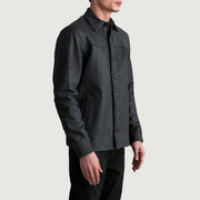 
Tumbled Black Sheepskin leather Jacket - Hátulnézet precíz vállilleszkedéssel és tiszta szegéllyel