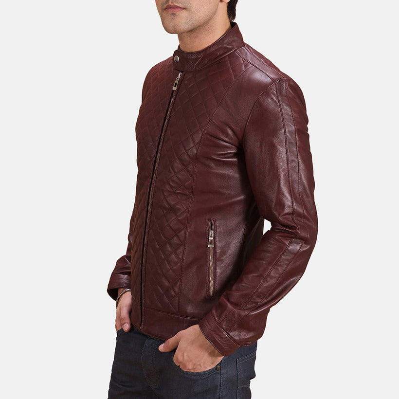 Burgunn Dee Maroon Motoros bőrdzseki férfi