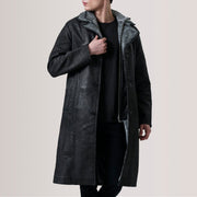 
Cai Distressed Fekete Leather Shearling Bőrkabát Férfi For Men in Distressed Black Sheepskin Snuffed - Elölnézet & testre szabott sziluett | Online vásárlás