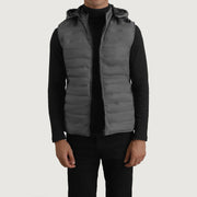 
Carlo Grey Kapucnis steppelt mellény Férfi in Green Full-Grain Leather - Elölnézet & testre szabott sziluett | Online vásárlás