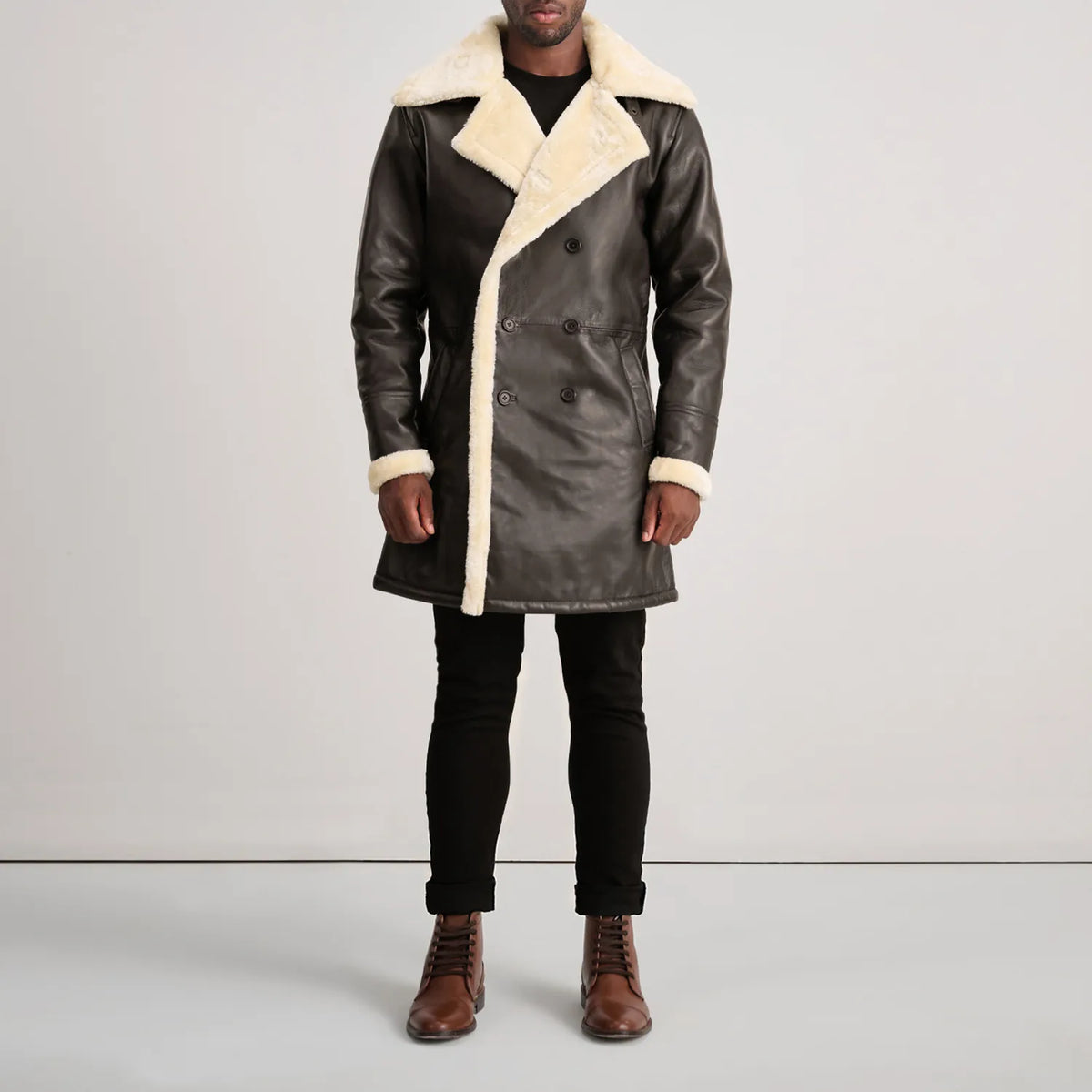 
Charles Bőrkabát Barna Shearling Bőrkabát Férfi – alternate product view 3