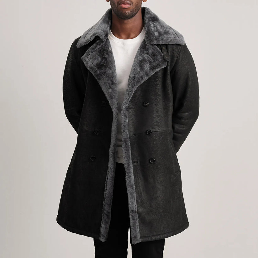 Charles Bőrkabát Barna Shearling Bőrkabát Férfi