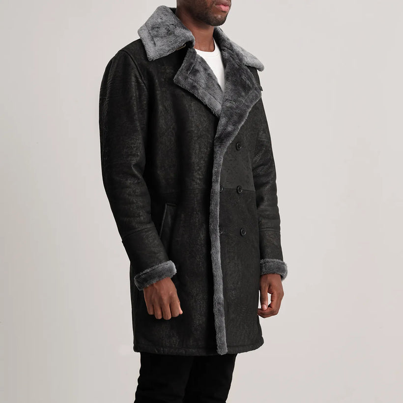 Charles Bőrkabát Barna Shearling Bőrkabát Férfi