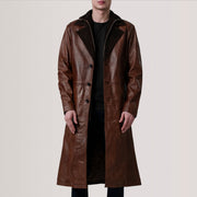
Charlton Waxed Barna Leather Single Breasted Bőrkabát Férfi For Men in Distressed Brown Sheepskin Burnished - Elölnézet & testre szabott sziluett | Online vásárlás