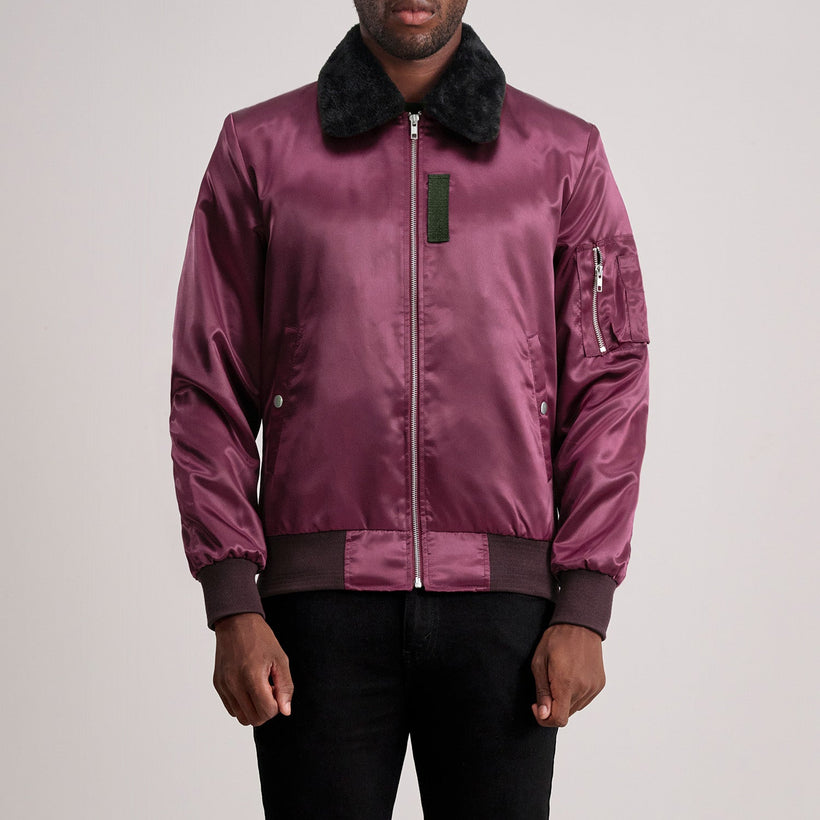 Clyde B-15 Maroon Bőr bomber dzseki férfi
