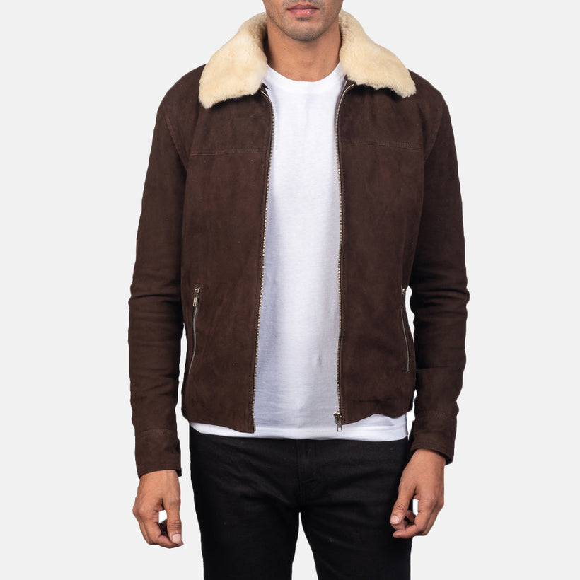 Coffner Barna Shearling Fur Bőrdzseki férfi