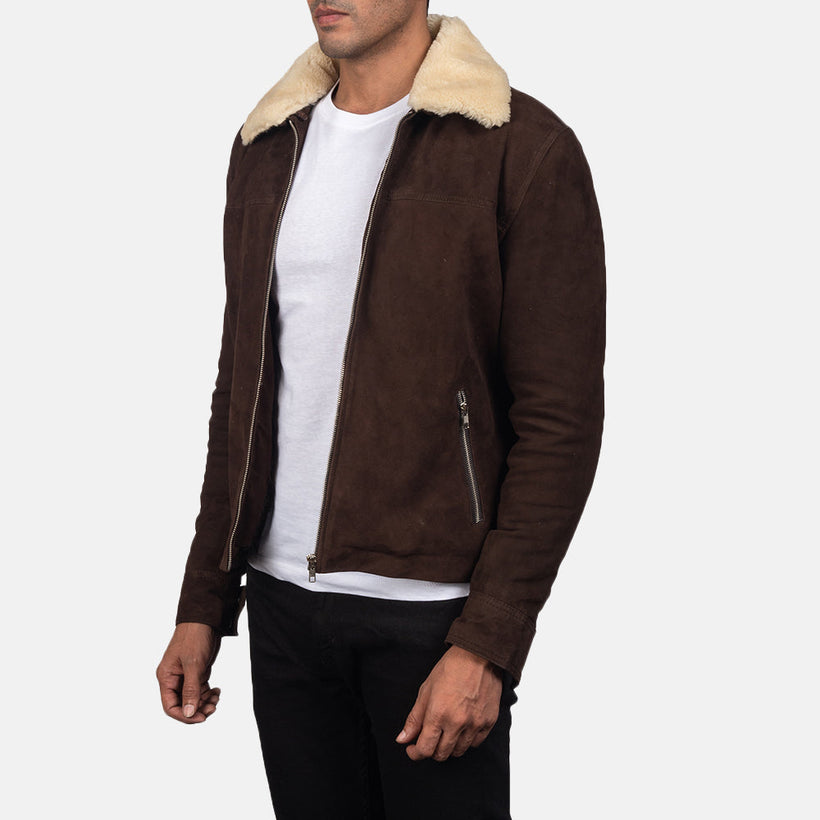 Coffner Barna Shearling Fur Bőrdzseki férfi