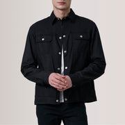 
Colberto Fekete Waxed Canvas Trucker Bőrdzseki Férfi For Men in Black Waxed Cotton Canvas - Elölnézet & testre szabott sziluett | Online vásárlás